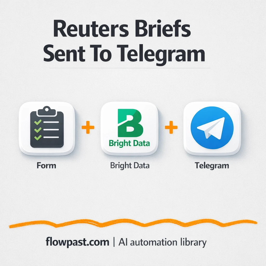 Bright Data + Telegram: Reuters alerts you can scan - n8n workflow automation template