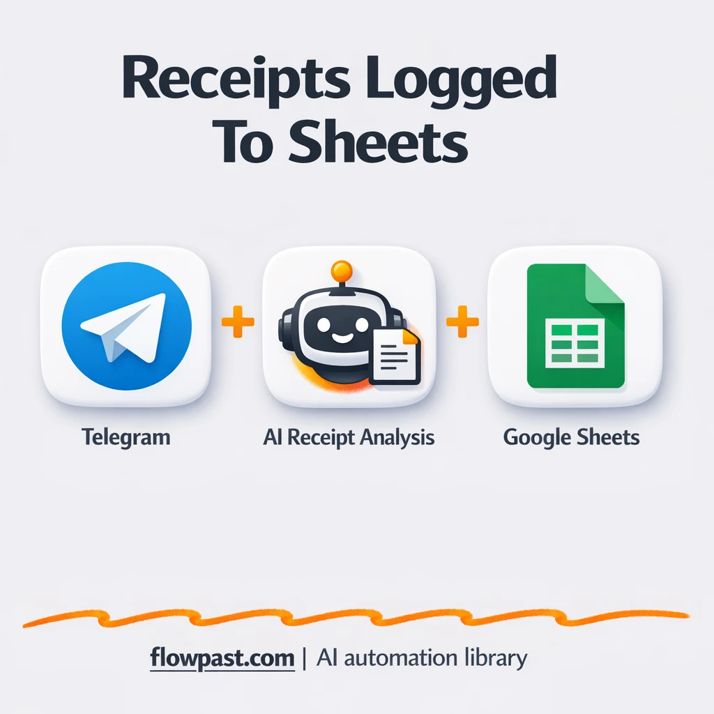 Telegram to Google Sheets, receipts logged clean - n8n workflow automation template