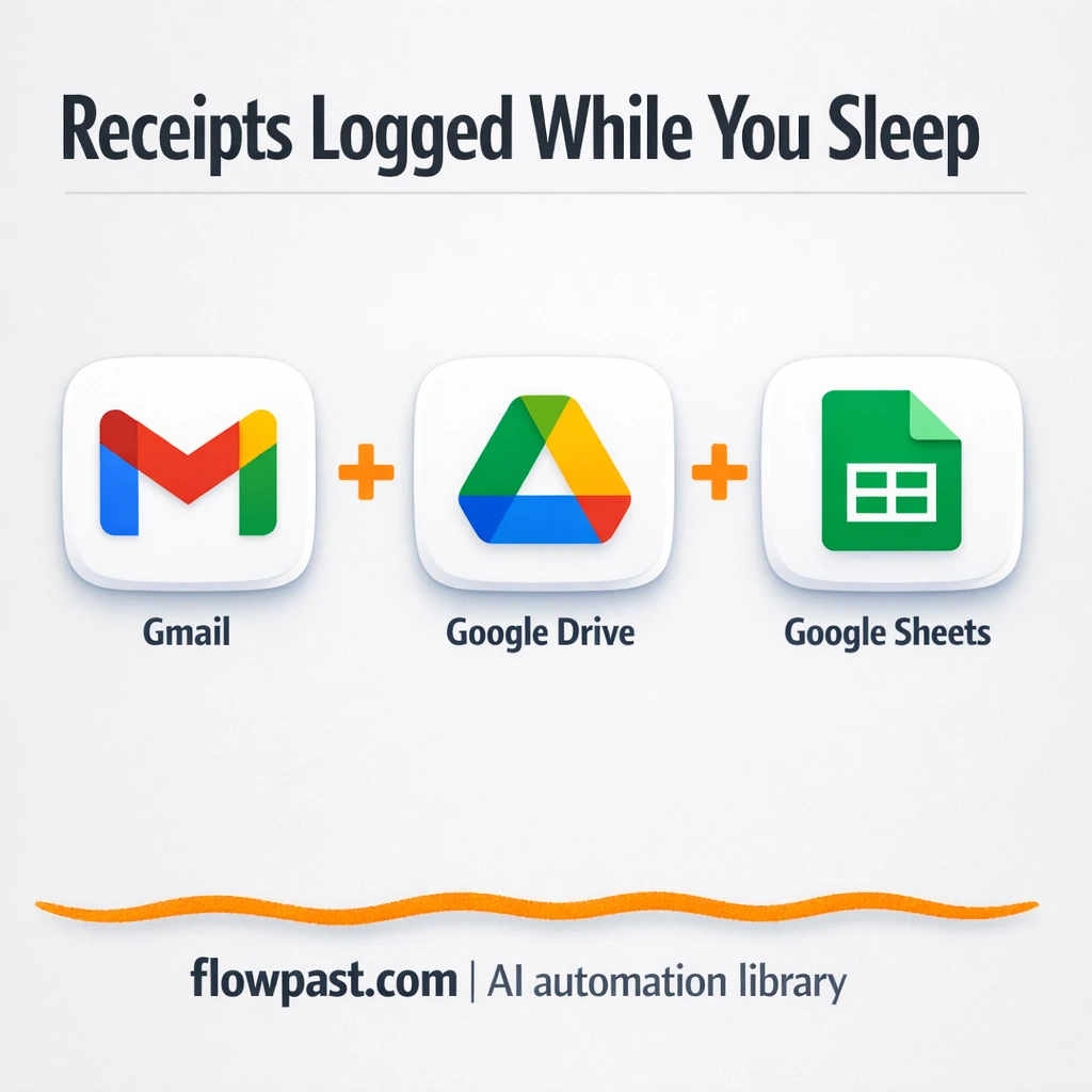 Gmail to Google Sheets, receipts logged and filed - n8n workflow automation template