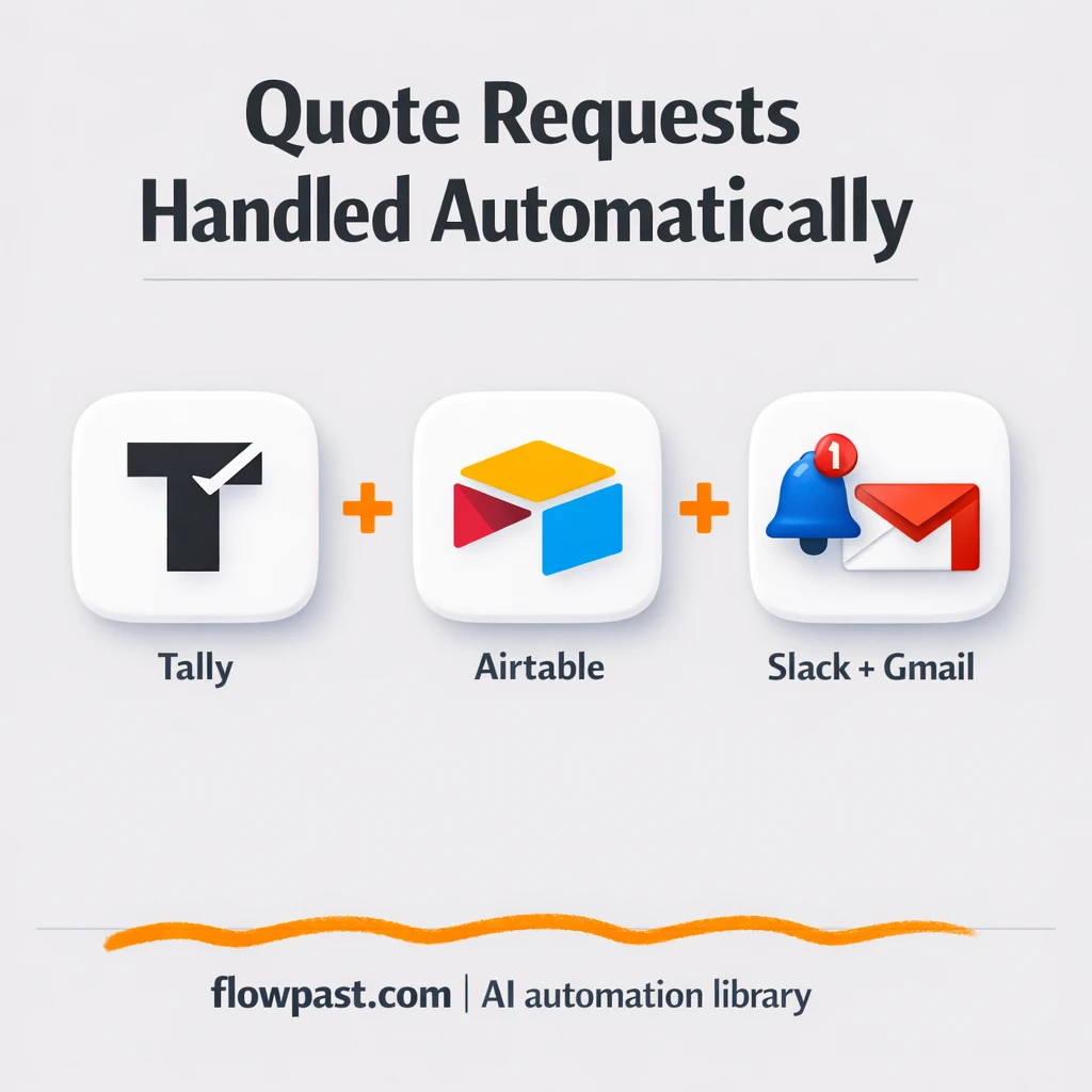Tally to Airtable, Slack alerts for quote requests - n8n workflow automation template
