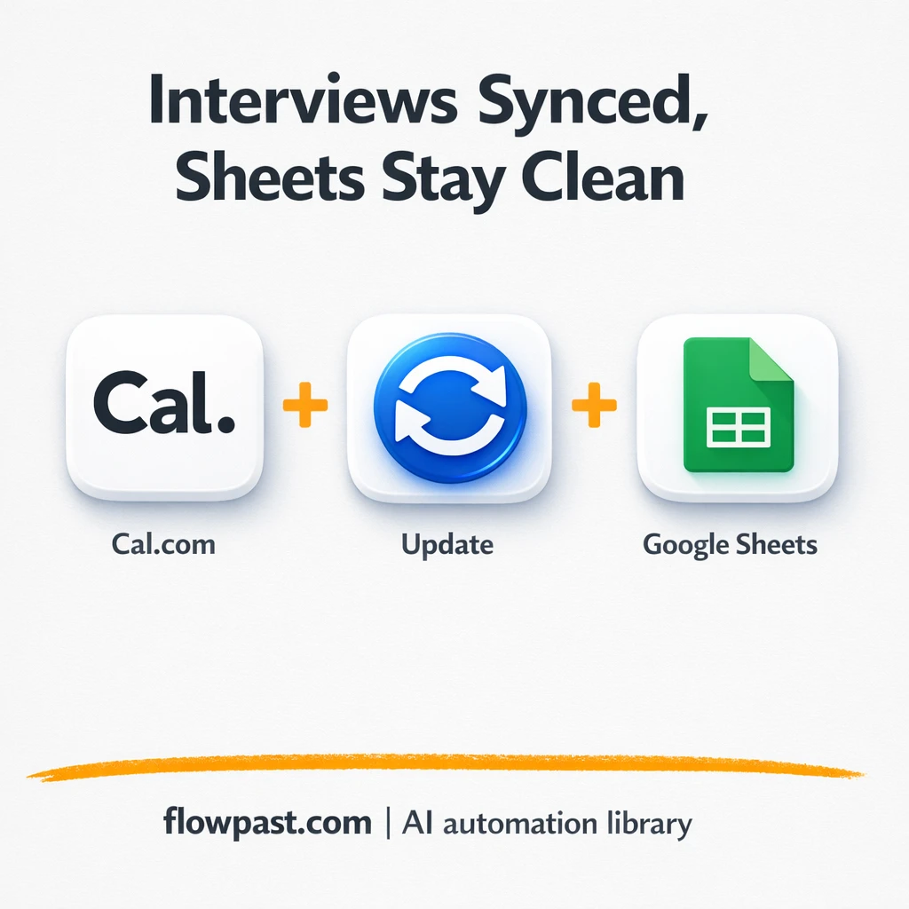 Cal.com to Google Sheets, clean interview tracking - n8n workflow automation template