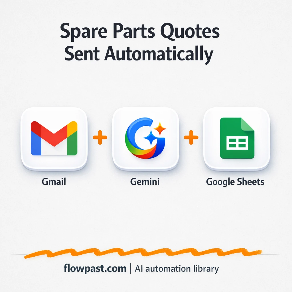 Gmail + Google Sheets: instant spare parts quotes - n8n workflow automation template