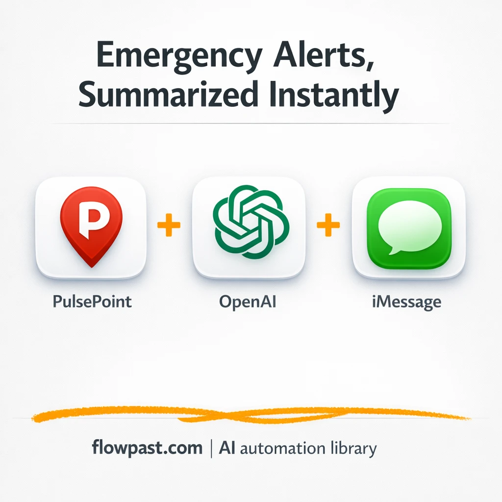 PulsePoint to iMessage, clear alerts via OpenAI - n8n workflow automation template