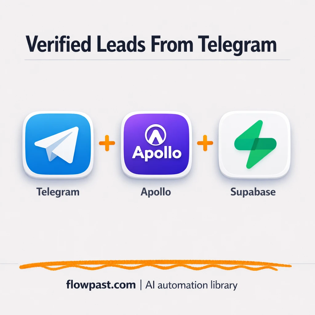 Telegram to Postgres, verified Apollo leads saved clean - n8n workflow automation template
