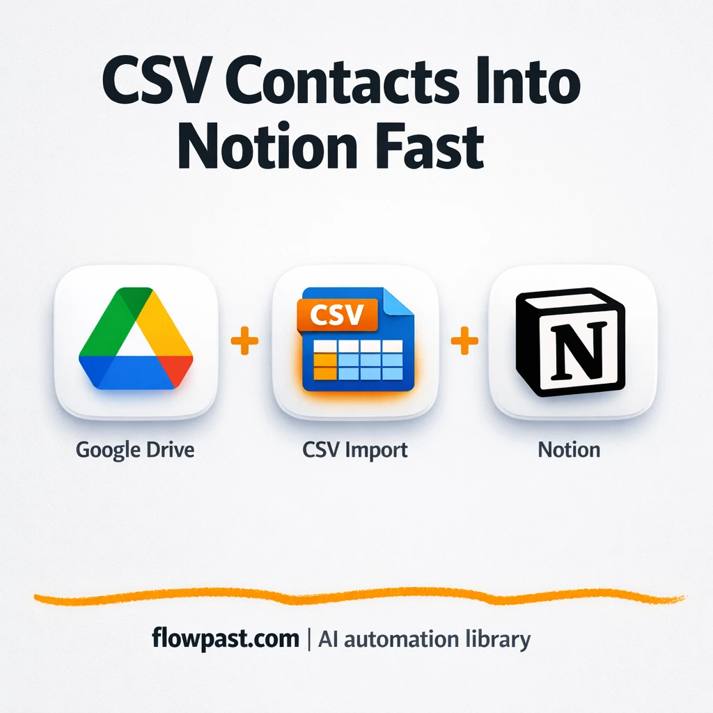 Google Drive to Notion, clean contact imports - n8n workflow automation template
