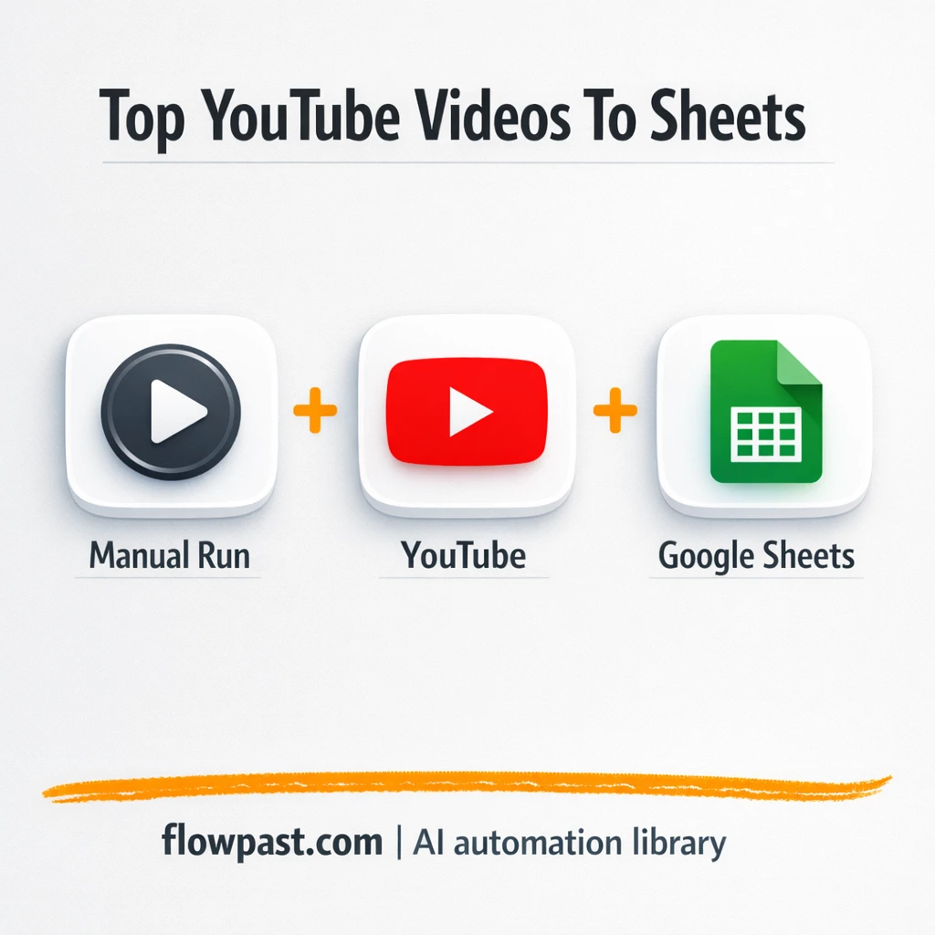 YouTube to Google Sheets, top videos logged clean - n8n workflow automation template