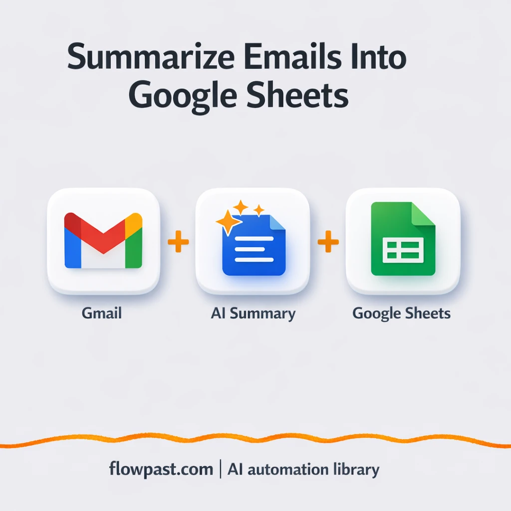 Gmail to Google Sheets, searchable email summaries - n8n workflow automation template