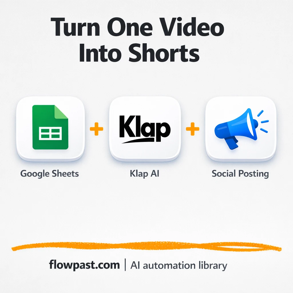 Google Sheets to Klap, shorts posted and tracked - n8n workflow automation template