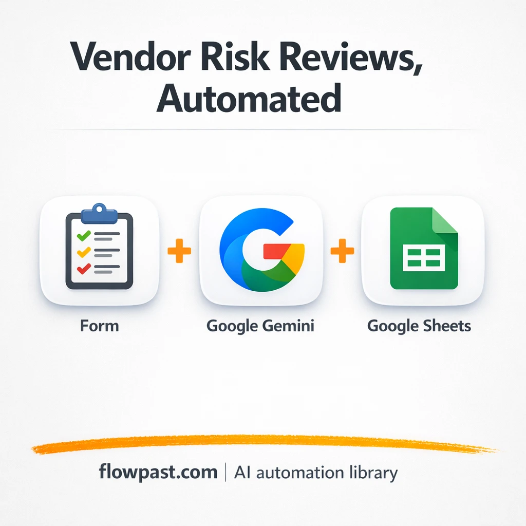 Google Sheets + Gemini, vendor risk reviews simplified - n8n workflow automation template