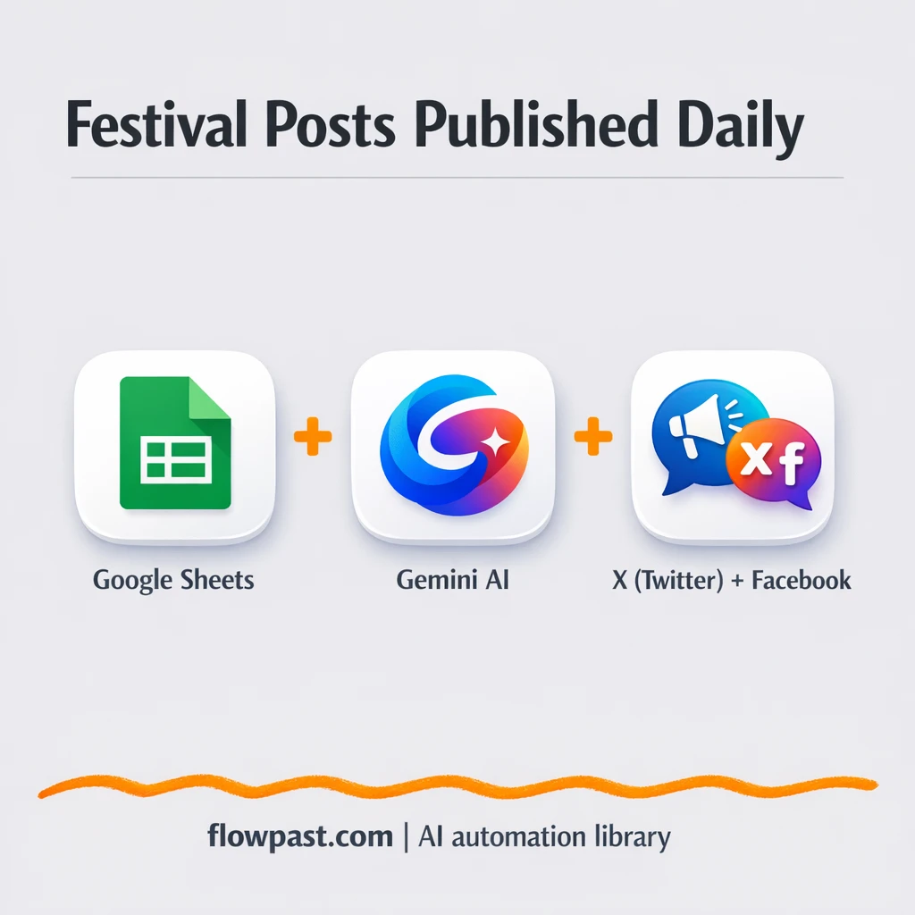 Google Sheets to X and Facebook, posts ready daily - n8n workflow automation template