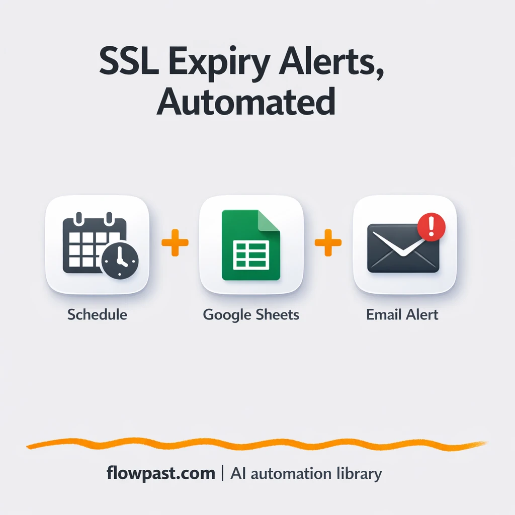 Google Sheets to Email, SSL expiry alerts you trust - n8n workflow automation template