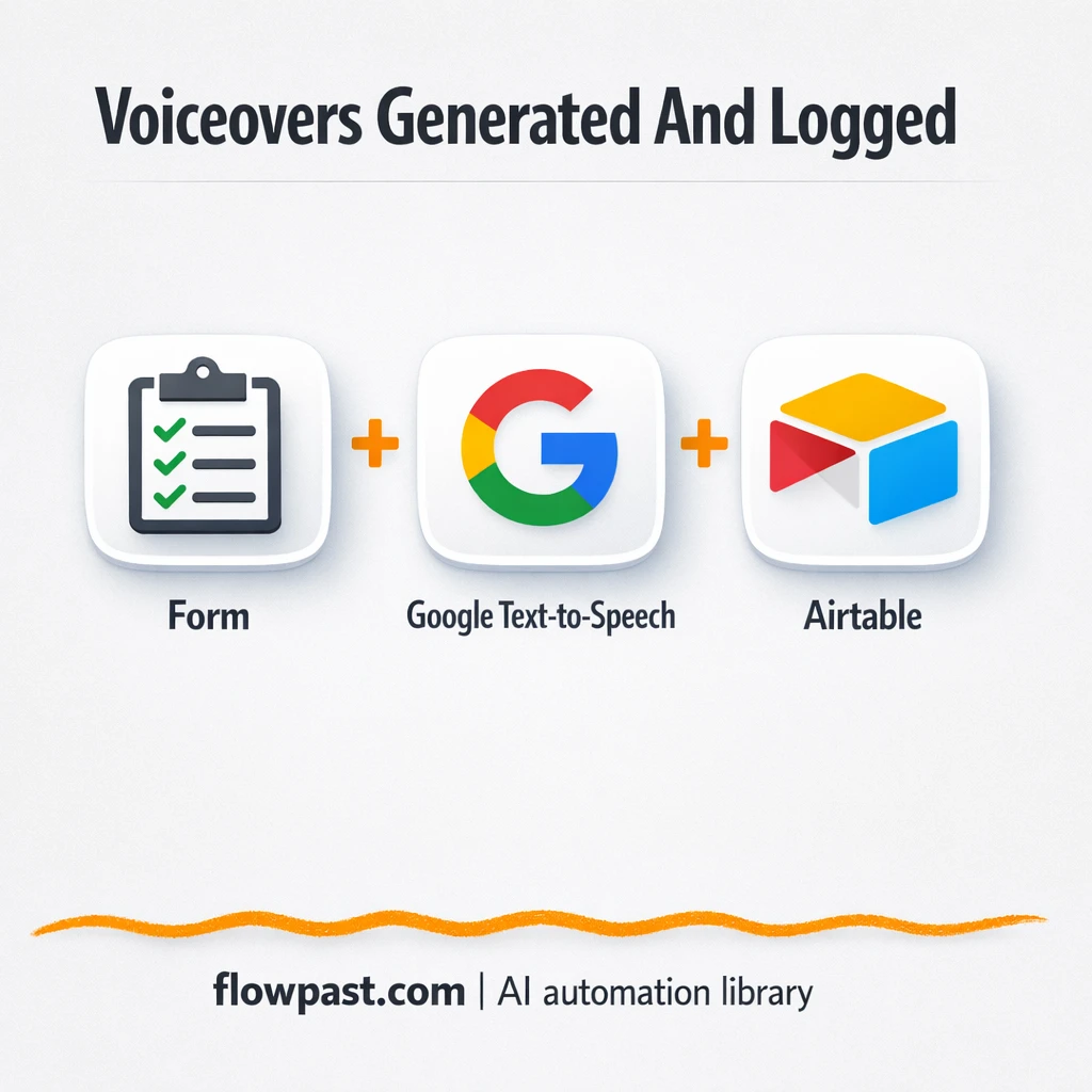 Google Drive + Airtable voiceovers, filed and tracked - n8n workflow automation template