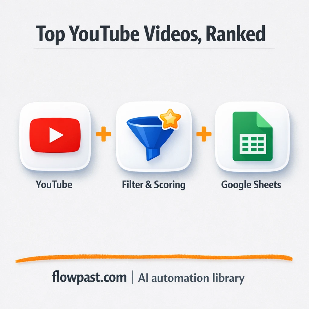 YouTube to Google Sheets, ranked training videos - n8n workflow automation template