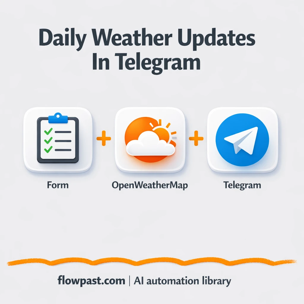 OpenWeatherMap to Telegram, daily weather updates - n8n workflow automation template