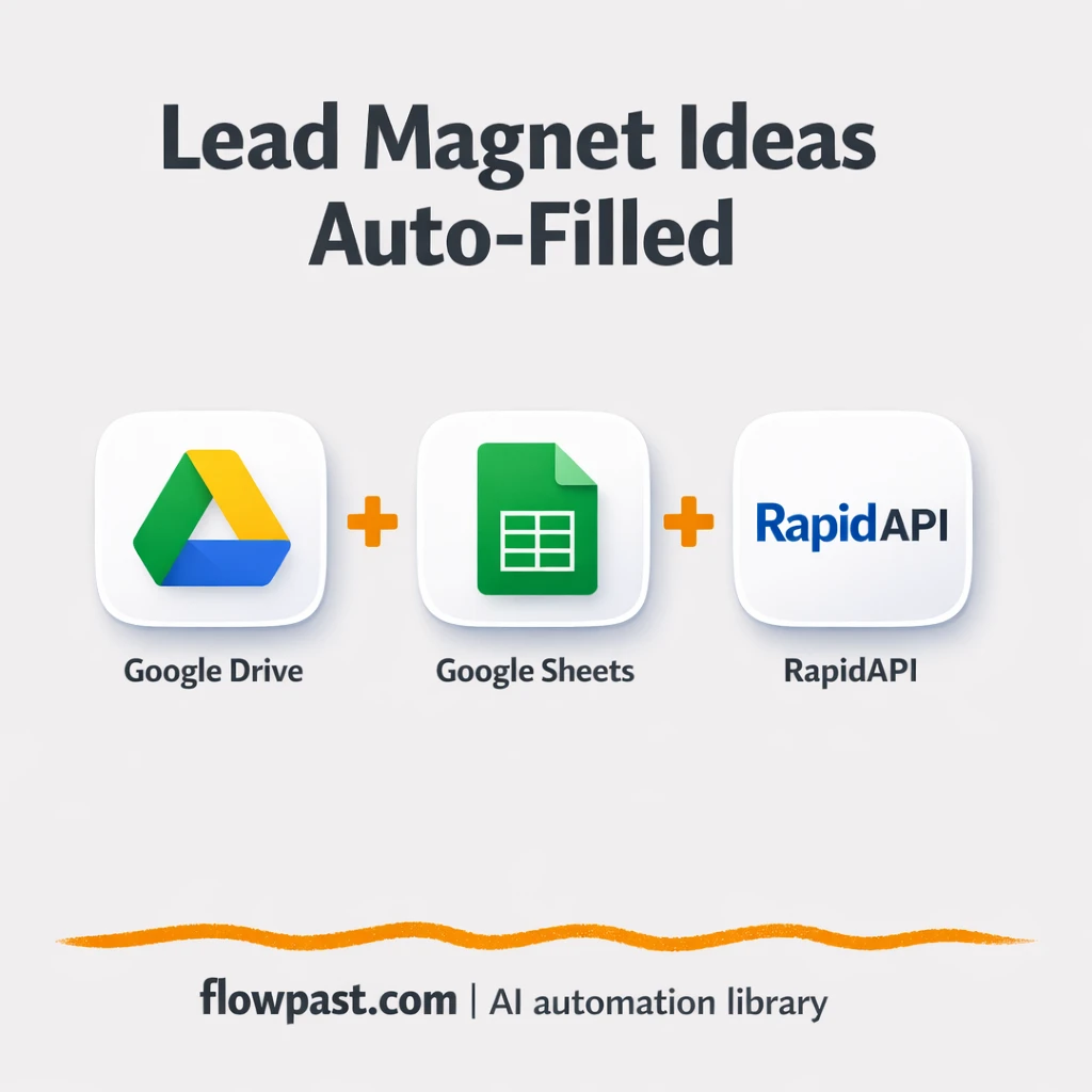 Google Sheets + RapidAPI: lead magnet ideas on tap - n8n workflow automation template