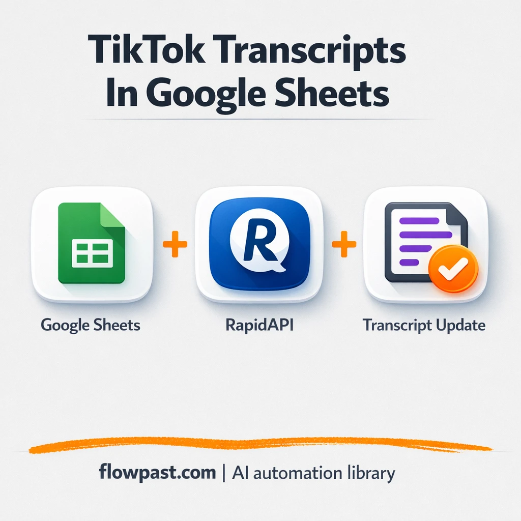 TikTok to Google Sheets, clean transcripts ready - n8n workflow automation template