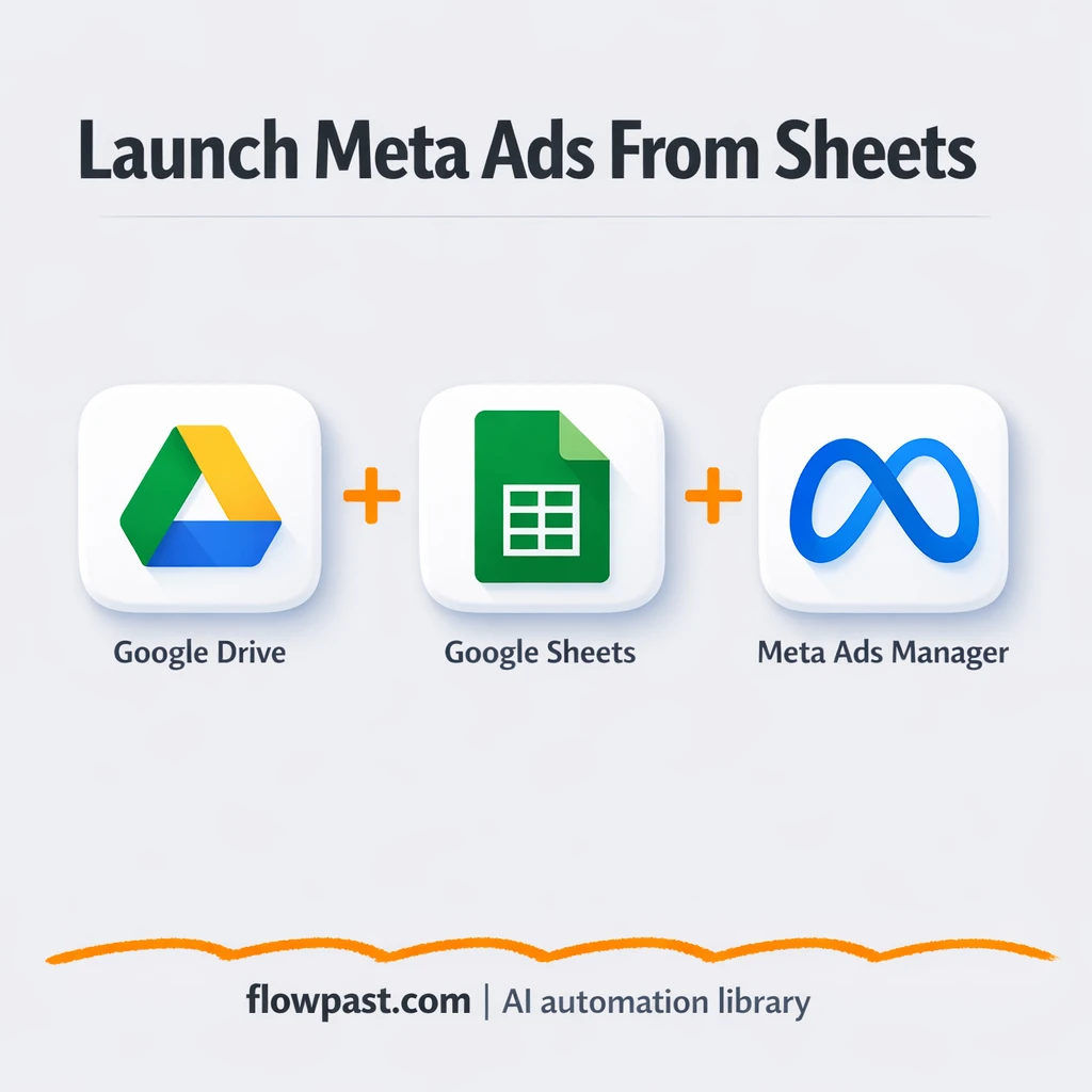Google Sheets + Drive to Meta Ads, uploads logged - n8n workflow automation template