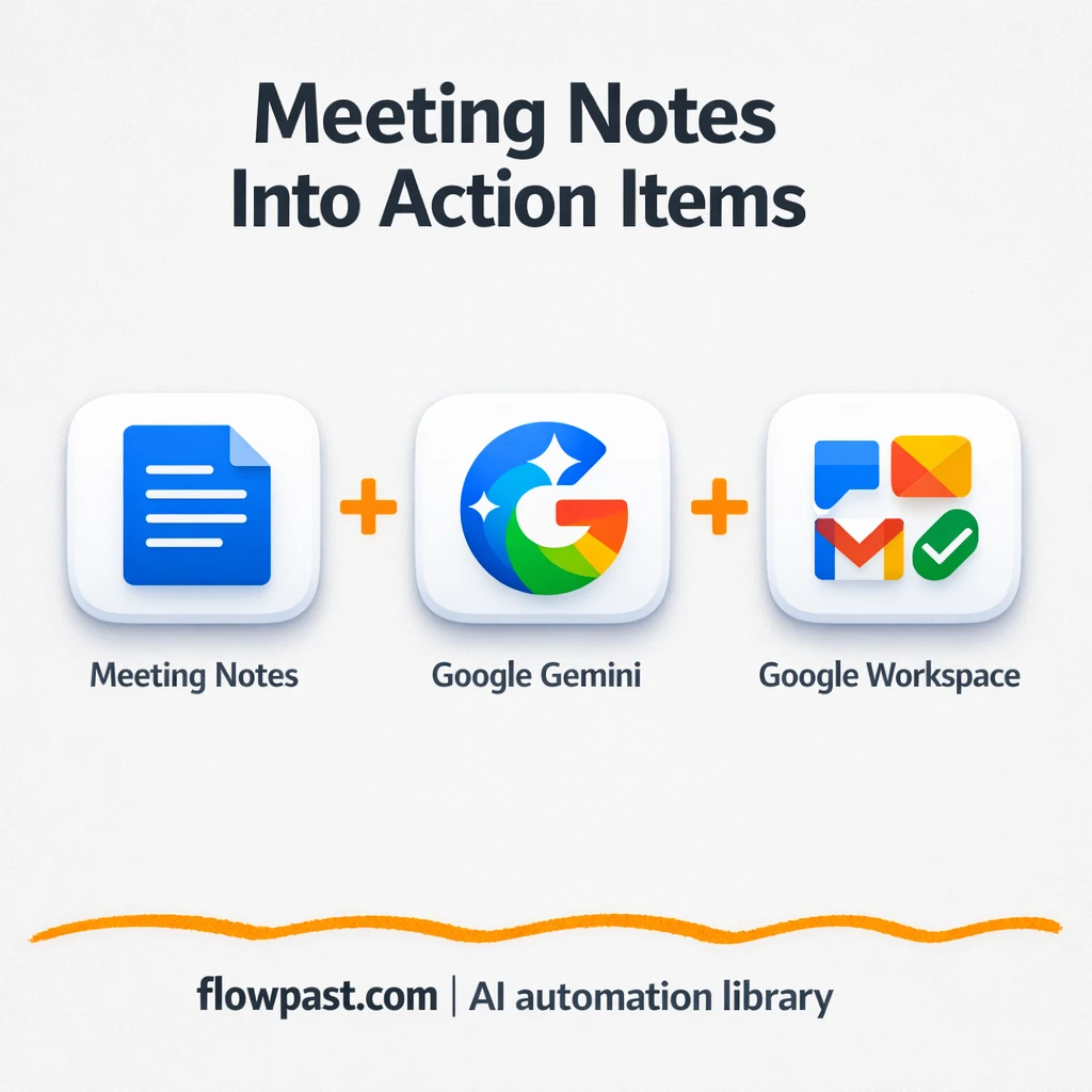 Gmail + Google Tasks: meeting notes become follow-ups - n8n workflow automation template
