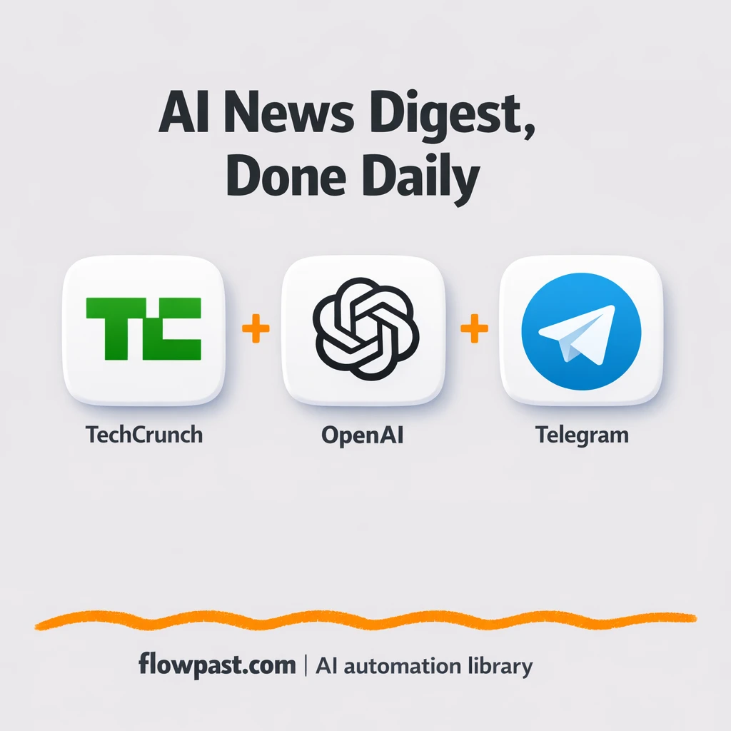 TechCrunch to Google Sheets, Thai AI digest ready - n8n workflow automation template