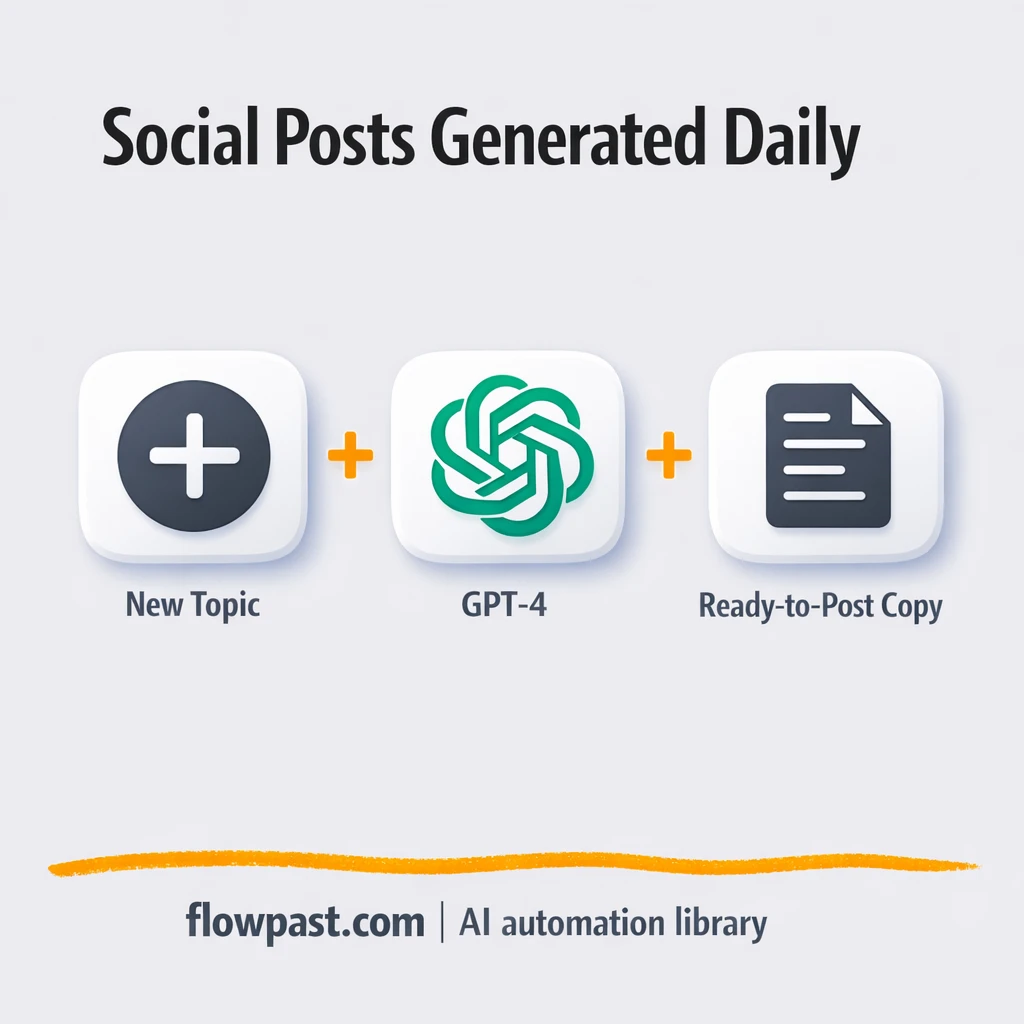 OpenAI + Google Sheets: 5 social posts from one idea - n8n workflow automation template