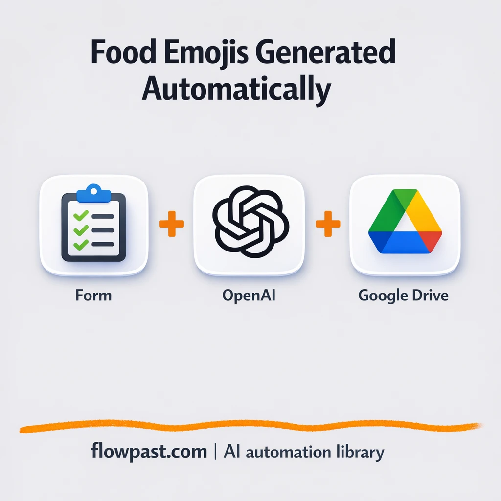 OpenAI to Google Drive, emoji icons saved neatly - n8n workflow automation template