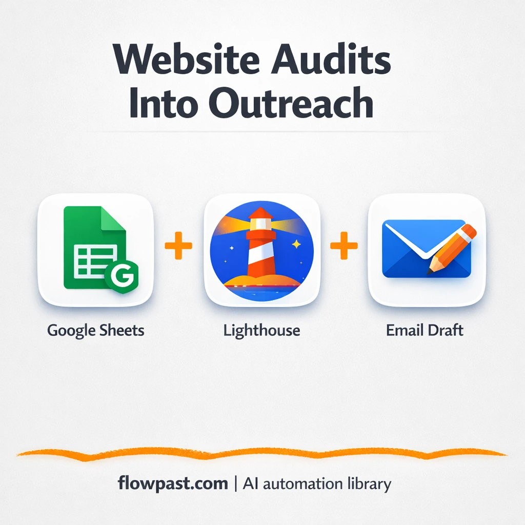 Google Sheets + Lighthouse: audits and emails ready - n8n workflow automation template