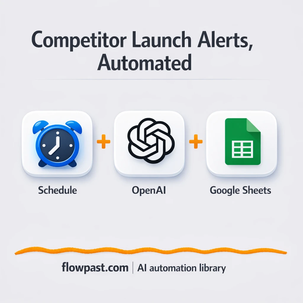 Gmail + Google Sheets, competitor launch alerts - n8n workflow automation template