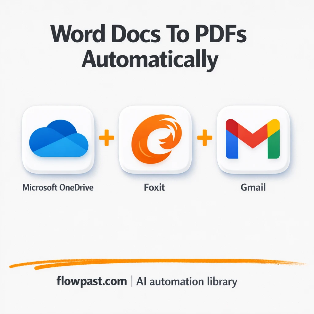 OneDrive to Gmail, Word docs sent as clean PDFs - n8n workflow automation template