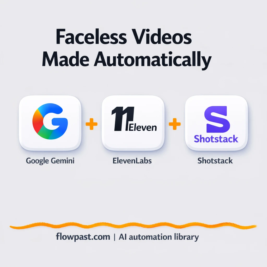 Gemini + Shotstack, faceless videos done for you - n8n workflow automation template