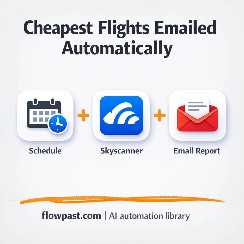 Skyscanner to Gmail, cheapest flight fares emailed - n8n workflow automation template