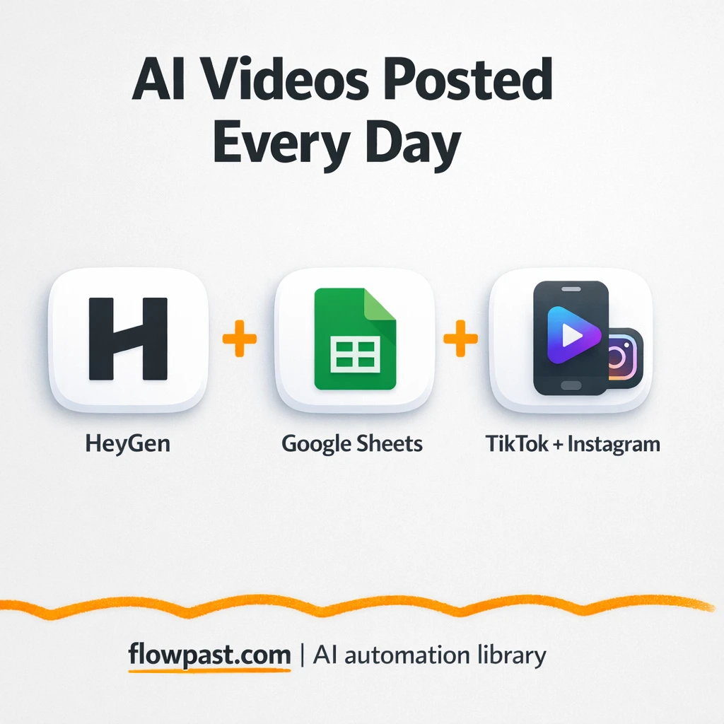 HeyGen + Google Sheets: daily videos posted for you - n8n workflow automation template
