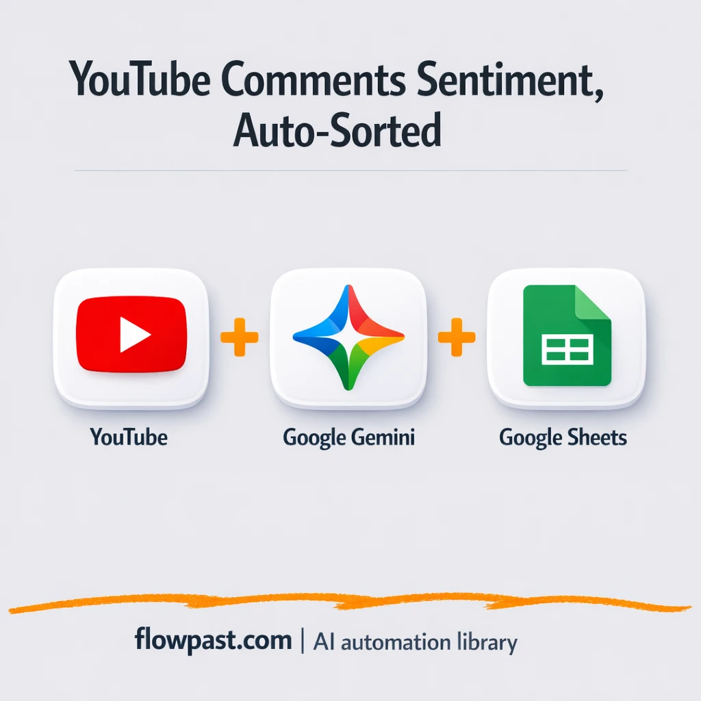 YouTube to Google Sheets, sentiment you can act on - n8n workflow automation template