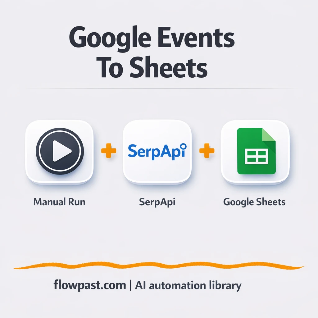 SerpApi to Google Sheets, competitor events logged - n8n workflow automation template