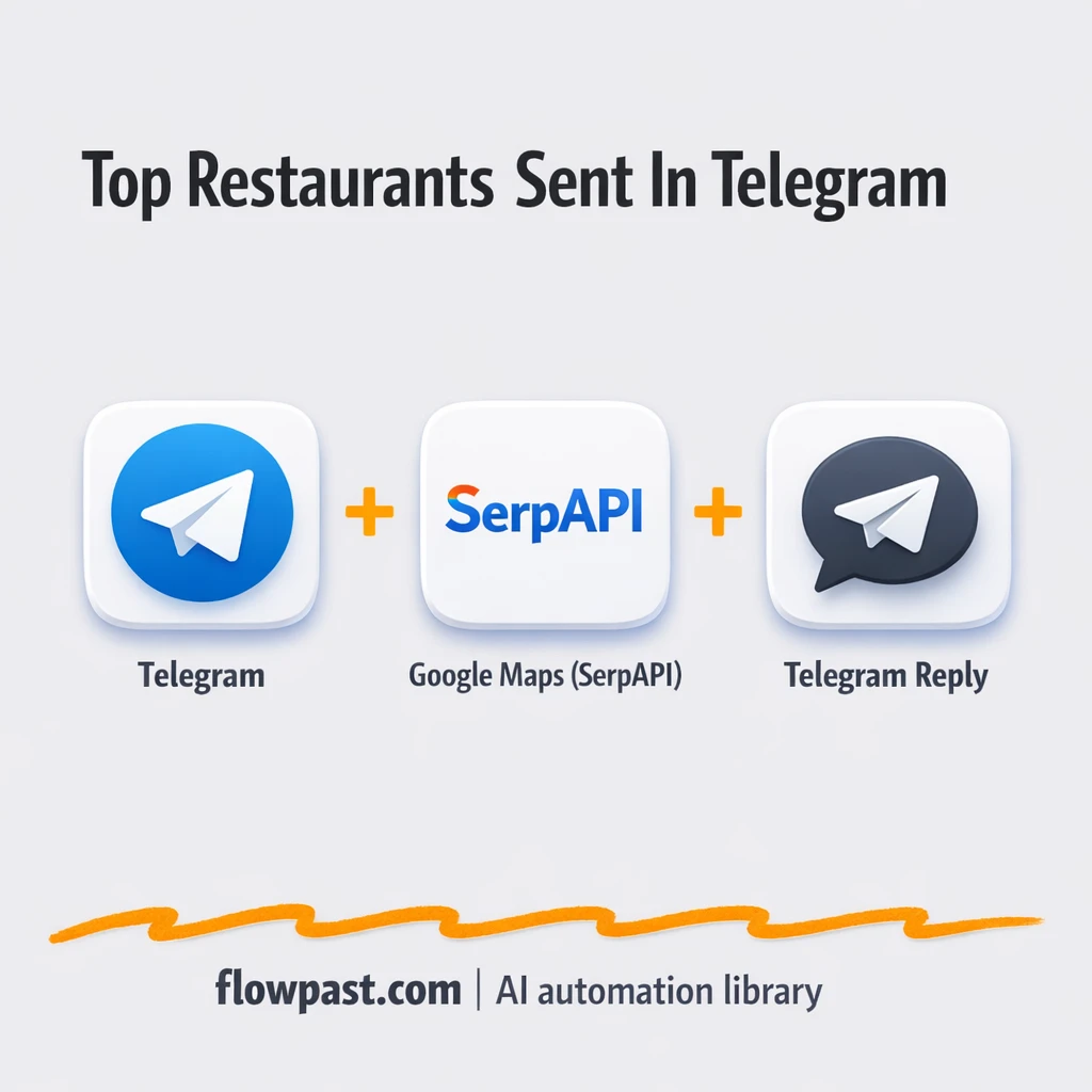 Telegram + Google Maps: top restaurants sent for you - n8n workflow automation template