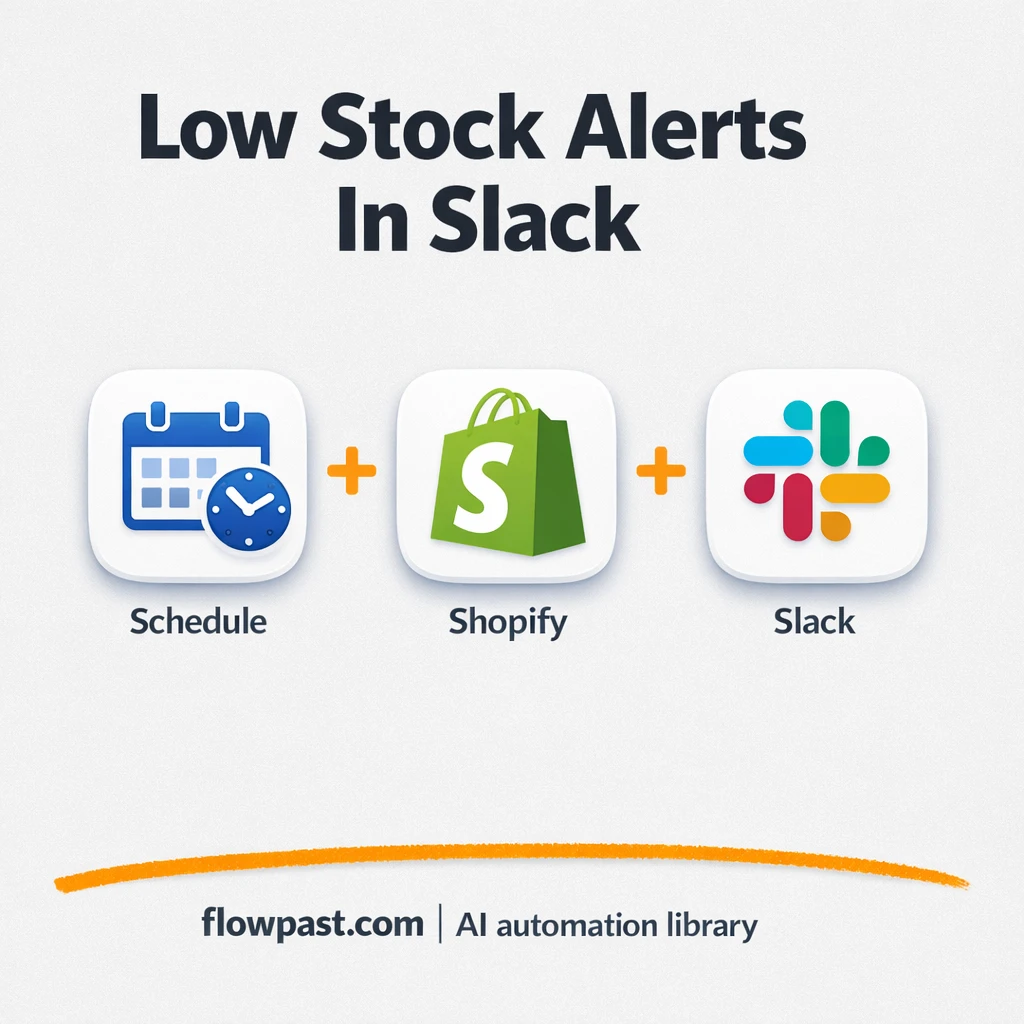 Shopify + Slack: low stock alerts your team will act on - n8n workflow automation template