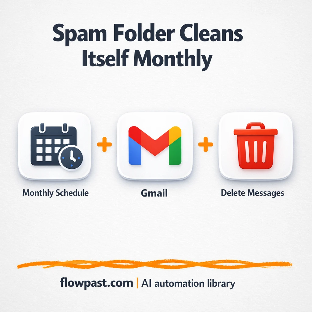 Gmail + Google Calendar: spam cleanup on schedule - n8n workflow automation template