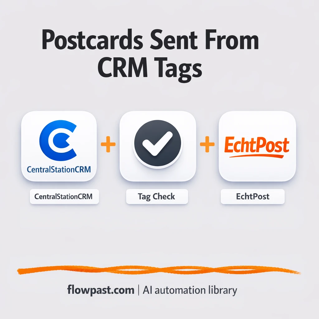 CentralStationCRM + EchtPost: postcards sent on tag - n8n workflow automation template