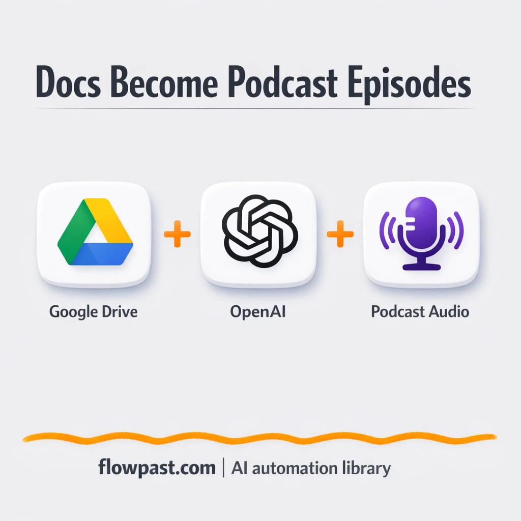Google Drive + OpenAI, docs to podcast audio - n8n workflow automation template