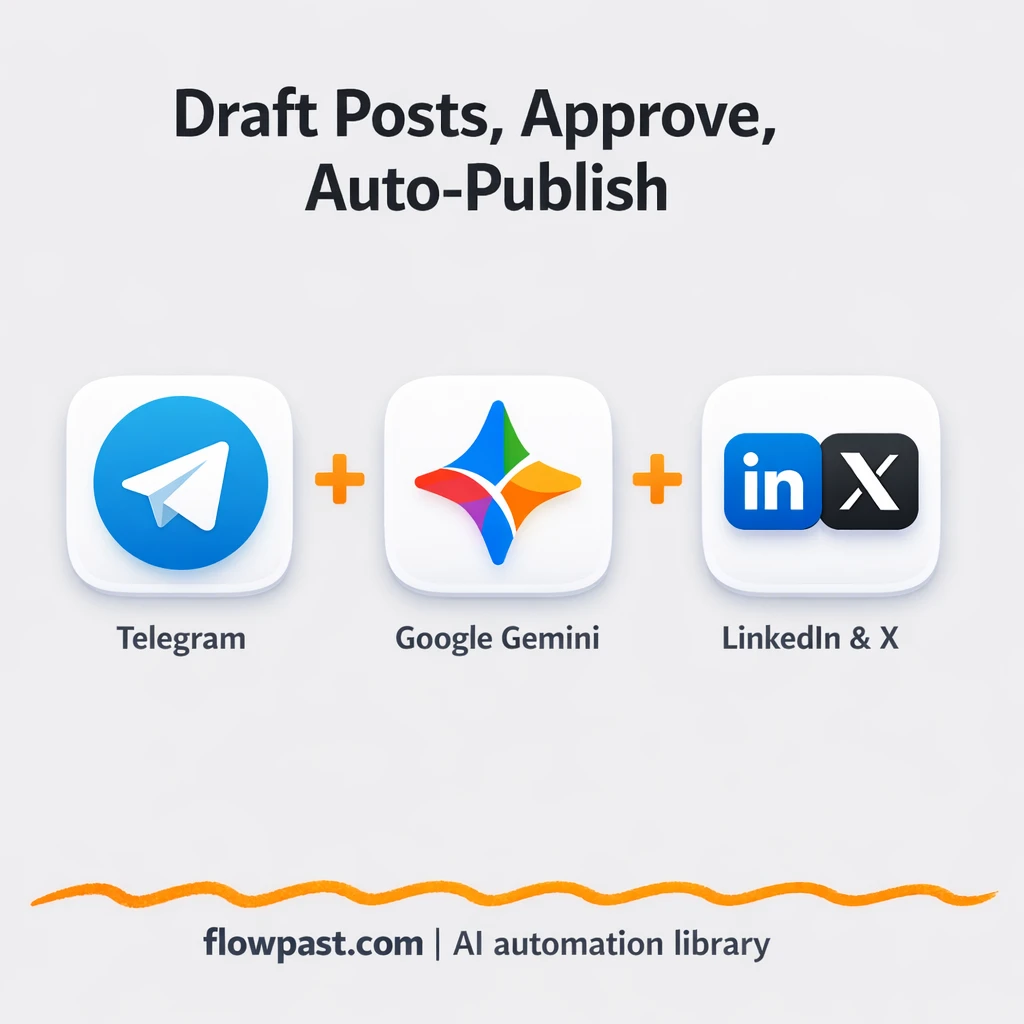 Telegram to LinkedIn, polished posts with approval - n8n workflow automation template