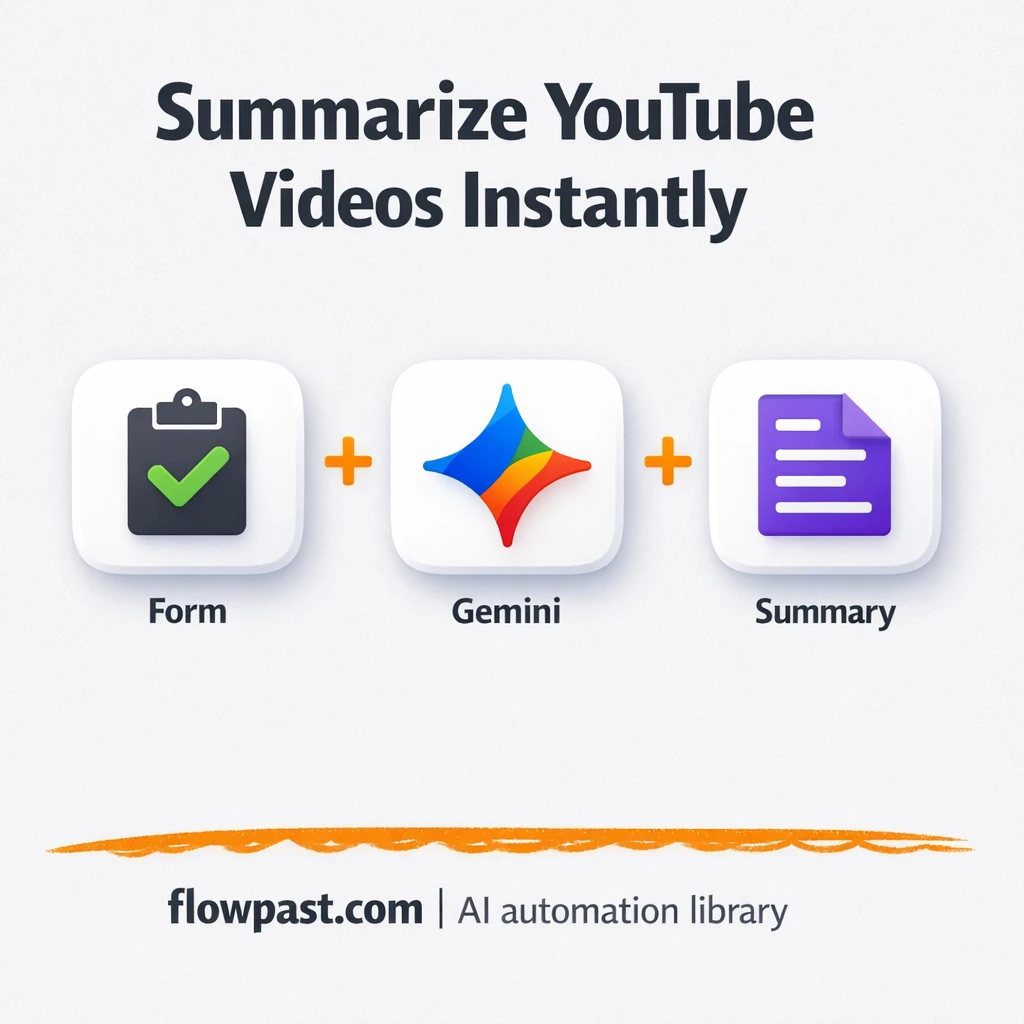 YouTube + Google Gemini: copy ready video summaries - n8n workflow automation template