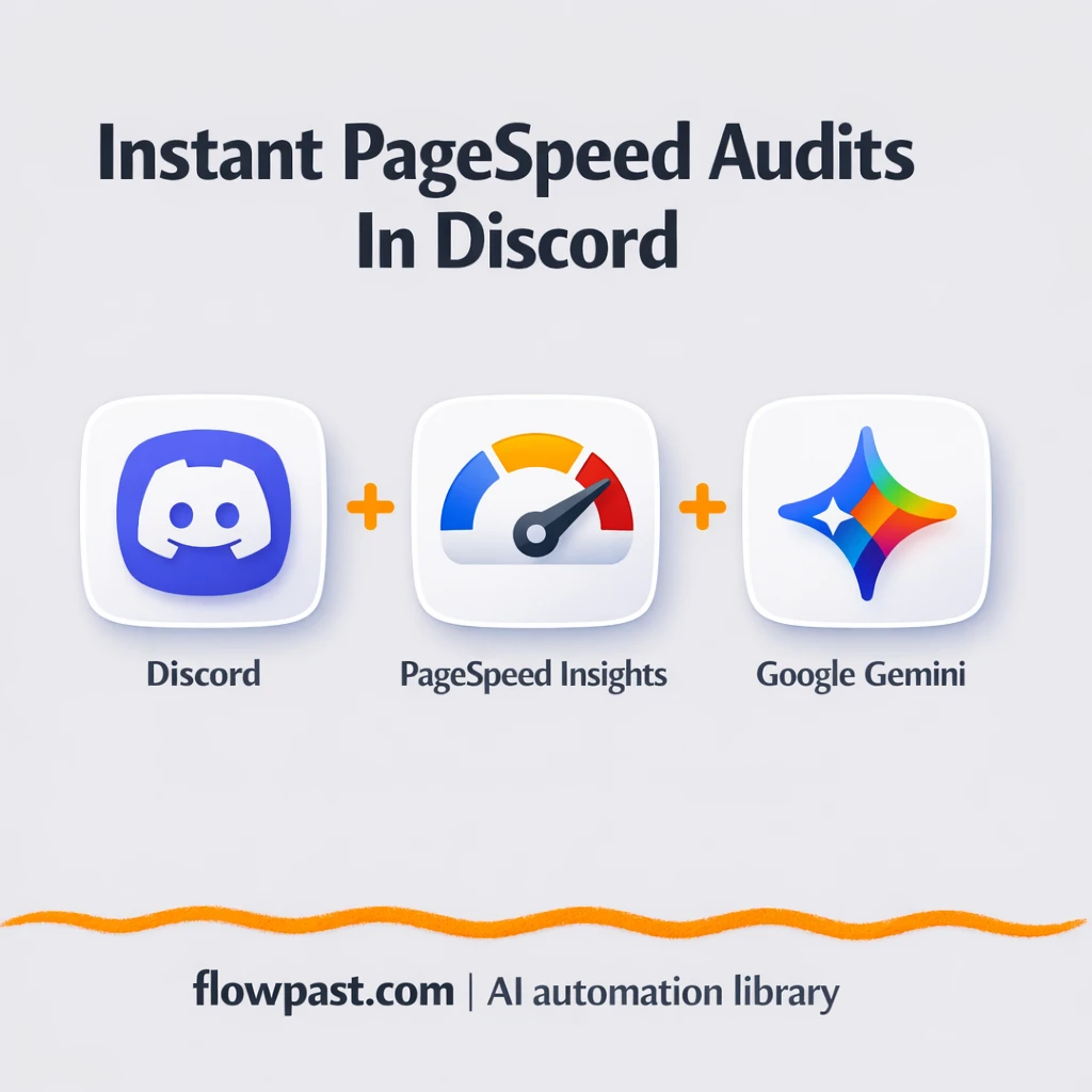 Discord + PageSpeed Insights, instant SEO fix lists - n8n workflow automation template