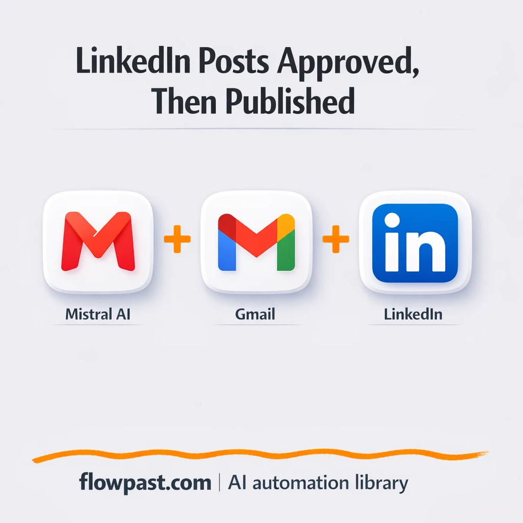 Mistral AI + Gmail: approved LinkedIn posts, published - n8n workflow automation template