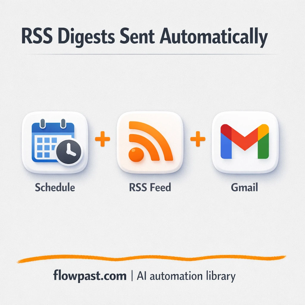 RSS to Gmail, branded news digests delivered - n8n workflow automation template