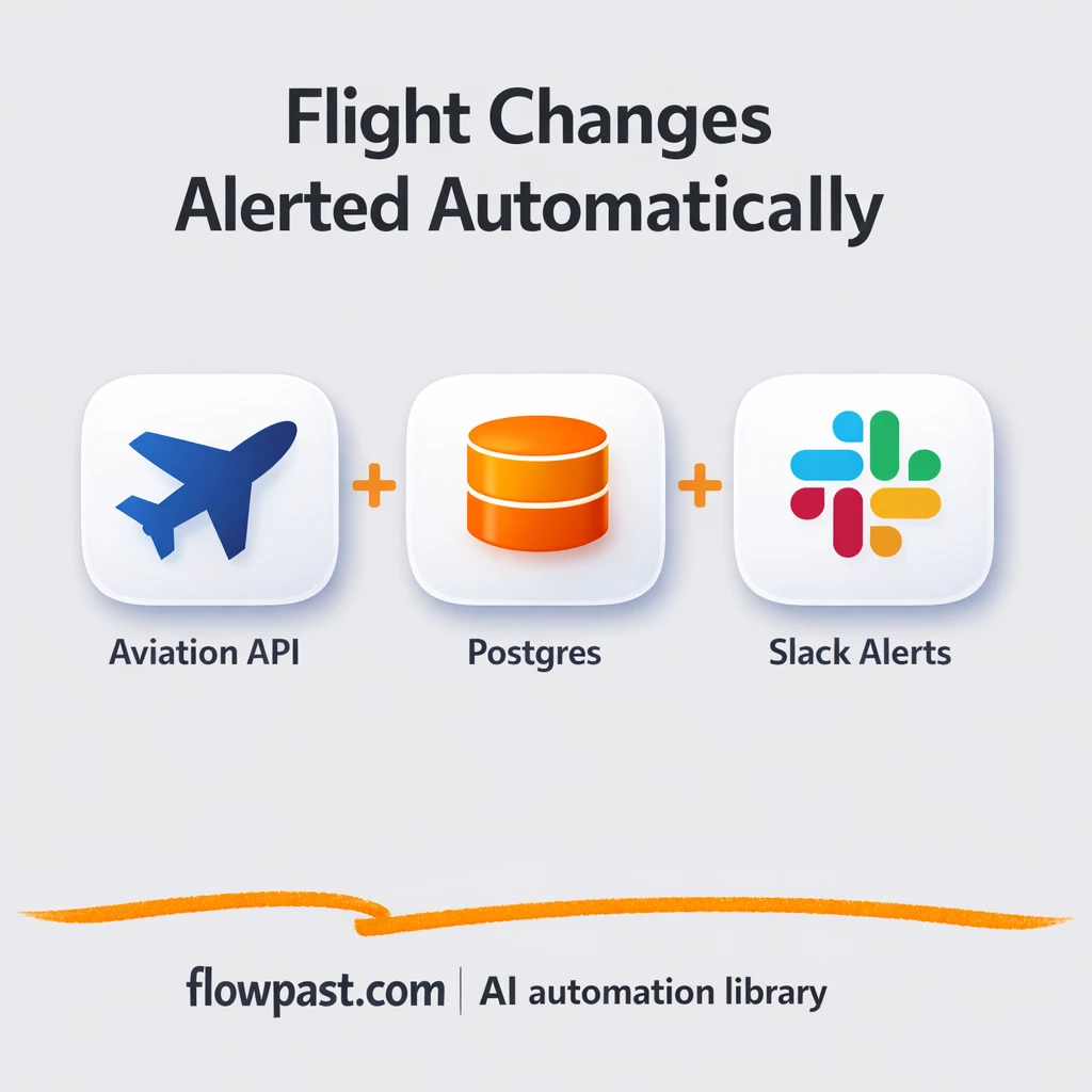PostgreSQL + Slack: flight change alerts that stick - n8n workflow automation template