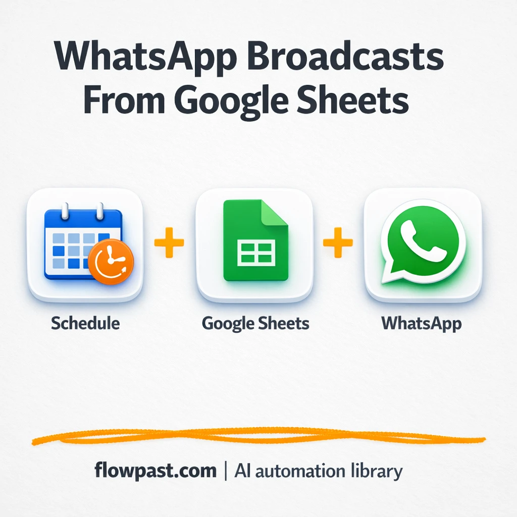 Google Sheets to WhatsApp, broadcasts tracked as Sent - n8n workflow automation template
