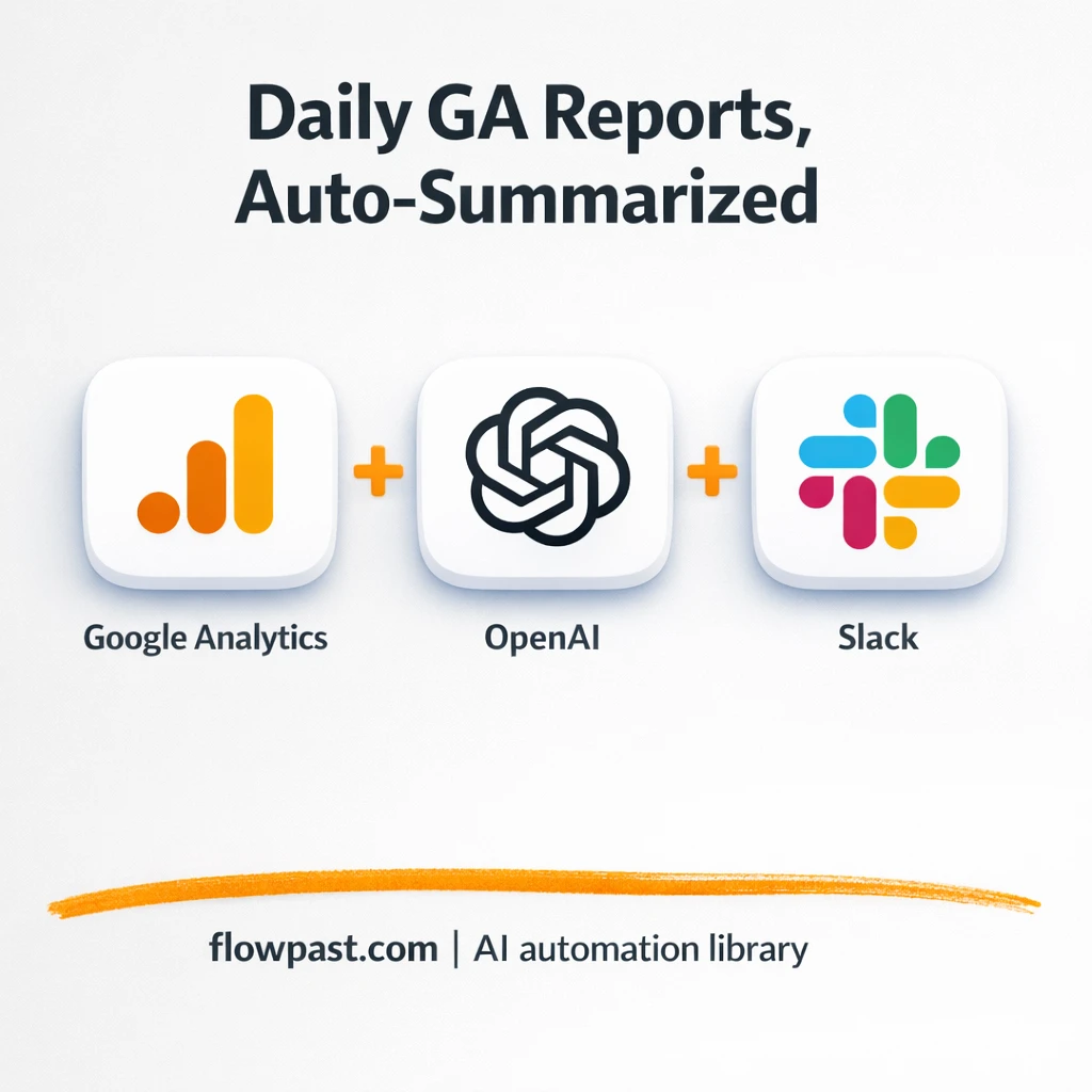 Google Analytics to Slack, daily insights in plain English - n8n workflow automation template