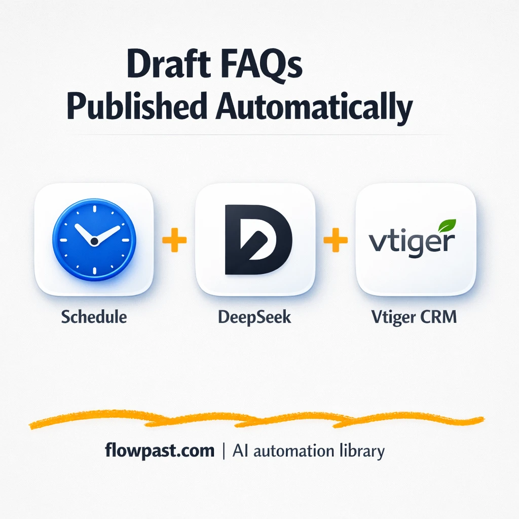 Vtiger + DeepSeek AI: FAQs published from drafts - n8n workflow automation template