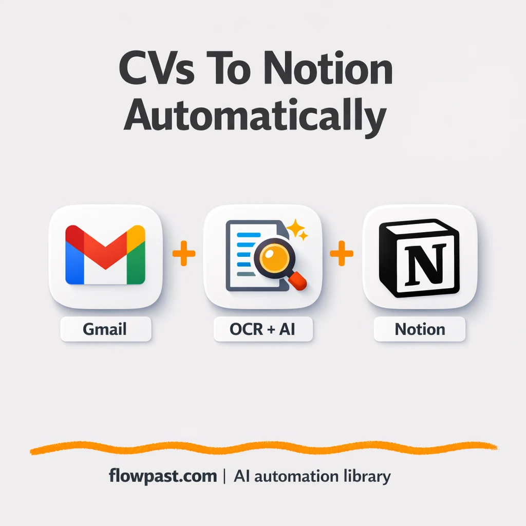 Gmail to Notion, resumes parsed into clean profiles - n8n workflow automation template