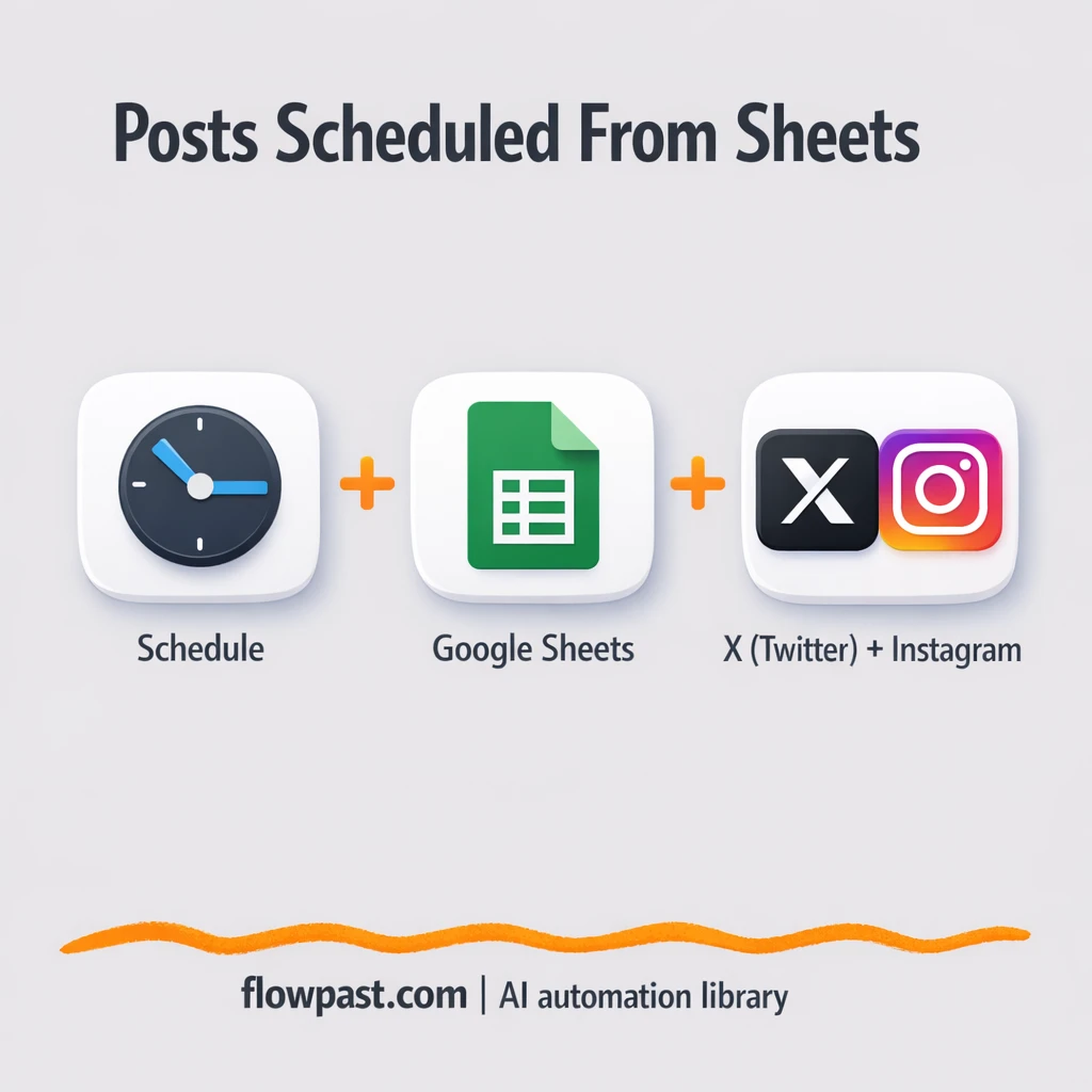 Google Sheets to Instagram and X, posts go out for you - n8n workflow automation template