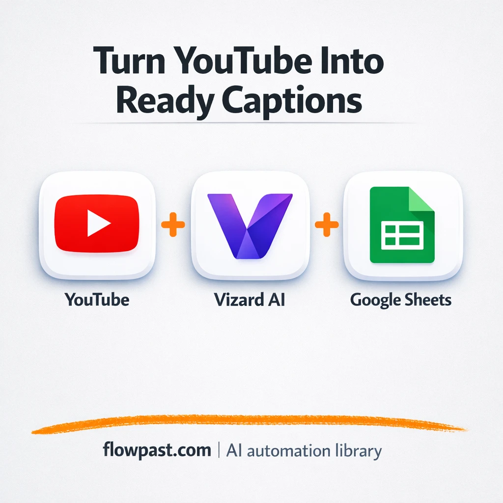 YouTube to Google Sheets, captions ready to post - n8n workflow automation template